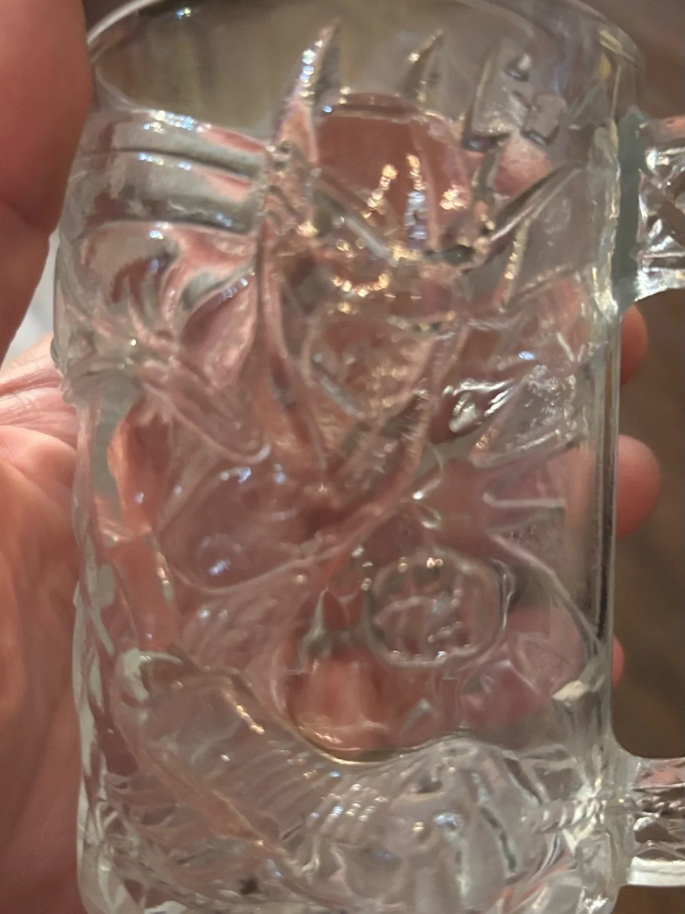 1995 McDonald’s Batman Forever Embossed Glass Mug Batman DC Comics Collectible C